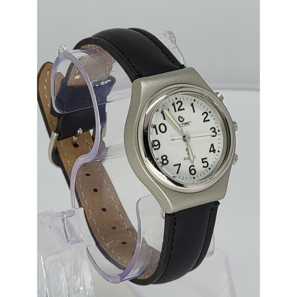 Men's On-Time Atomic Watch with Black Leather Strap - Picture 4 of 9